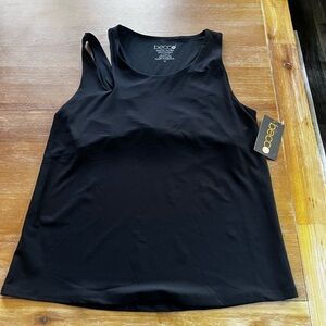 Becco black size M athletic top, asymmetric strap detail NWT